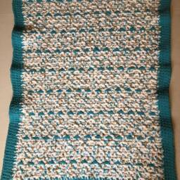Blue Beige & White Baby Blanket - thumbnail 2