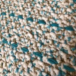 Blue Beige & White Baby Blanket - thumbnail 4