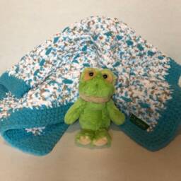 Blue Beige & White Baby Blanket - thumbnail 3