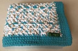 Blue Beige & White Baby Blanket