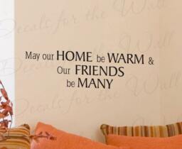 May Our Home Be Warm & Friend Many Family Friendship Vinyl Large Wall Decal Lettering Art Decor Quote Sticker Graphic Decoration F20 - thumbnail 1