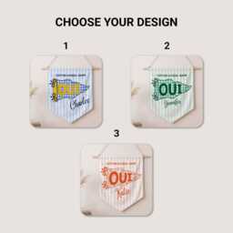 Custom Stripe Dorm Pennant Personalized College Wall Hanging With Ribbon - thumbnail 2