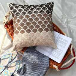 "Brown Art Silk Sequin Work Ombre Pattern Throw Pillow Cover, 16""x16" - thumbnail 3