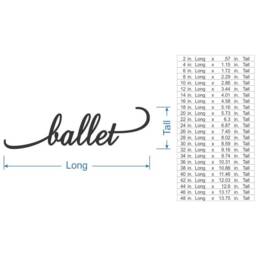 Ballet Wall Decor Word - Cutout, Home Decor, Unfinished & Available in Many Sizes Wide - thumbnail 3