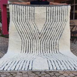 Beni Ourain Rug Boujad Rug Moroccan Wool Hand Woven Genuine Beni Ourain Carpet Soft Shag Artistic Oriental Checker - thumbnail 2