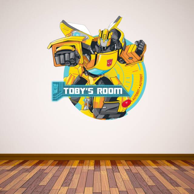 Transformers Personalised Name Bumblebee Wall Sticker Decal Art Vinyl Mural Kids