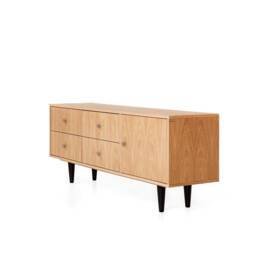 "Oak Sideboard, Tv Cabinet, Stand, Oak Veneer, 4 Drawers & Doors ""Veronica"