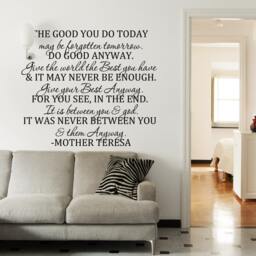 Mother Teresa Wall Decal Do Good Quotes Inspirational Sayings Vinyl Decal - 146 - thumbnail 2