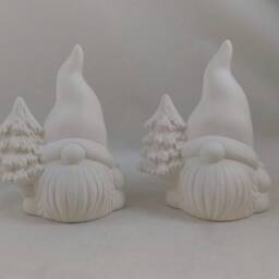 Set Of One, Two Or Three Ready To Paint Small Garden Gnomes Holding Trees - 6 Inches, Lawn Garden Gnome, Outdoor Indoor - thumbnail 2