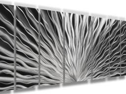 Large Silver Metal Wall Art Modern Abstract Sculpture By Brian M Jones - thumbnail 2