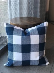 Blue & White Plaid Pillow Cover, Home Decor, Slip Cushion, Couch Chair Pillow, Plaid, Gift Idea, Bed Best Seller - thumbnail 1