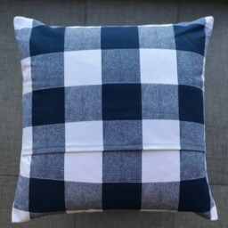 Blue & White Plaid Pillow Cover, Home Decor, Slip Cushion, Couch Chair Pillow, Plaid, Gift Idea, Bed Best Seller - thumbnail 3