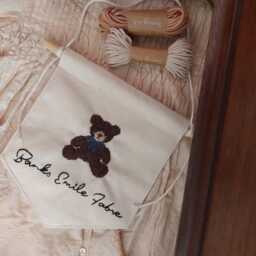 Personalized Teddy Bear Nursery Banner - Hand Embroidered Cotton Wall Hanging - thumbnail 3