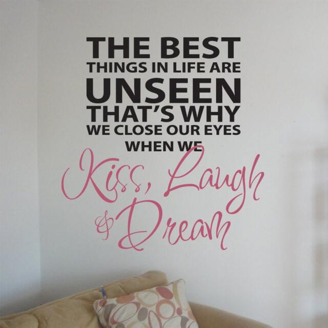 Kiss, Laugh, Dream 01 Vinyl Wall Quote Decal - 60 Colors Available - image 1