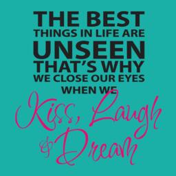 Kiss, Laugh, Dream 01 Vinyl Wall Quote Decal - 60 Colors Available - thumbnail 2