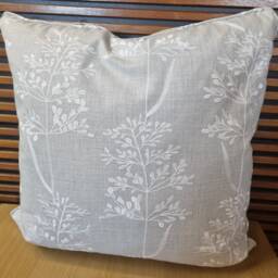 Embroidered Floral Cushion Cover With Piping, Pillow Cover, Grey Cushion, Cotton 17 Inch Square - thumbnail 4