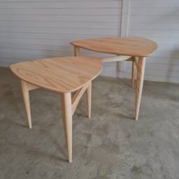 Satsbord in Solid Oak/Walnut Wood, Coffee Table, Dinning Room Scandinavian Design - thumbnail 1