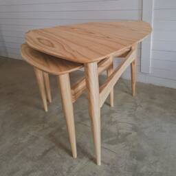 Satsbord in Solid Oak/Walnut Wood, Coffee Table, Dinning Room Scandinavian Design - thumbnail 2
