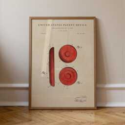 Frisbee Patent Print Hand-Painted Watercolor Wall Art - thumbnail 1