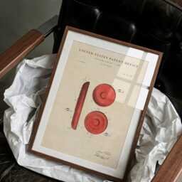 Frisbee Patent Print Hand-Painted Watercolor Wall Art - thumbnail 2