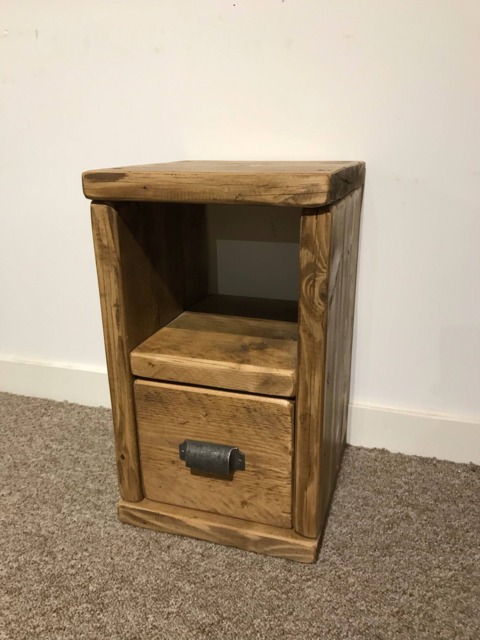 Kensington Bedside Cabinet - Rustic Pine Wood - image 1