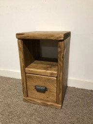 Kensington Bedside Cabinet - Rustic Pine Wood - thumbnail 1