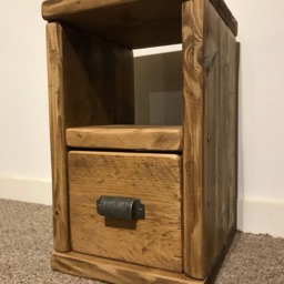 Kensington Bedside Cabinet - Rustic Pine Wood - thumbnail 2