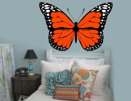 Monarch Butterfly Wall Decal Colorful Girl's Bedroom Decor - thumbnail 1