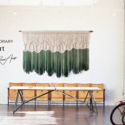 xl Macrame Wall Hanging - Handmade Tapestry Art Hanger Dyed in Green Or Pink - thumbnail 4