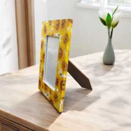 Sunflowers & Bees Photo Frame, Floral Wooden Picture Home Decor Gift - thumbnail 2