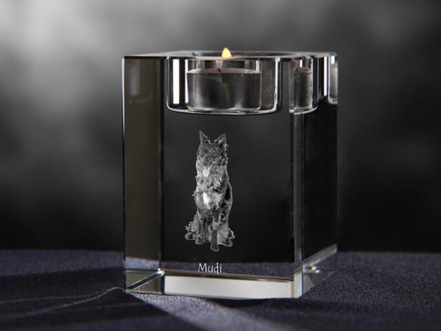 Mudi - Crystal Candlestick With Dog, Souvenir, Decoration, Limited Edition, Collection - image 1