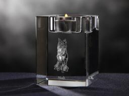 Mudi - Crystal Candlestick With Dog, Souvenir, Decoration, Limited Edition, Collection - thumbnail 1