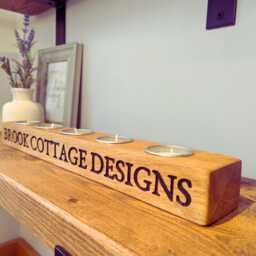 Personalised Engraved Oak Candle Holder - Anniversary Gift - thumbnail 4
