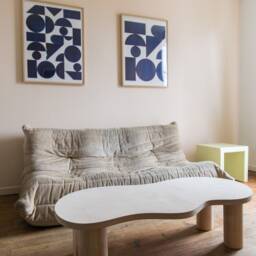 Wooden Coffee Table With Organic Shape & Pretty Curves Haricot - thumbnail 2