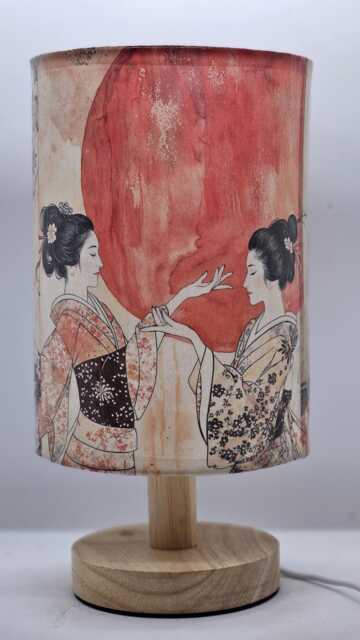 Usb Geisha Women - Table Lamp Oriental Design Home Decor Bedside Night Light Gift - image 1