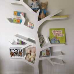 Tree Bookshelf Wooden Wall Shelf Kids Room Nursery Decor Handmade Wood Bookcase Forest Montessori - thumbnail 2