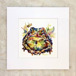 Woodland Toad Prince Artwork - Print Of Colorful Watercolor Frog Art - thumbnail 2