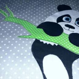 "Baby Blanket, Quilt, Patchwork Crawling Children's Blanket ""Panda" - thumbnail 2