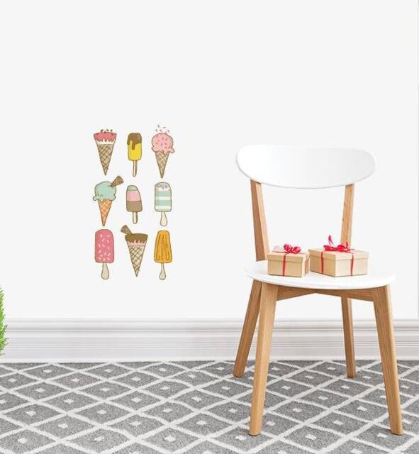 Ice Cream Pack Wall Sticker Decal - Kids Stickers, Animals Childrens Decals, Art, Room, Girl, Boy