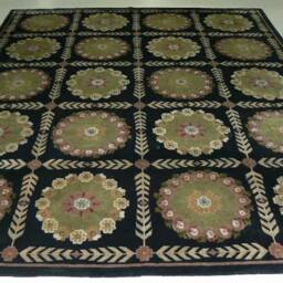 9'9'' X 8'1'' Handmade Hand-Knotted Indo Oriental Rug A101059 - thumbnail 2