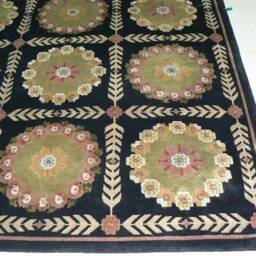 9'9'' X 8'1'' Handmade Hand-Knotted Indo Oriental Rug A101059 - thumbnail 3
