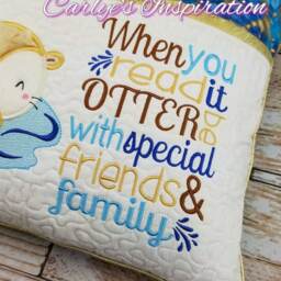 When You Read It Otter Be Bundle Storybook Pillow Designs - 5x7 Design Includes 2 Digital Designs Applique & Wording - thumbnail 3