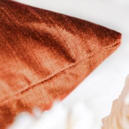 Cinnamon Copper Rust Orange Decorative Throw Pillow Cover, Accent Cushion Covers, Velour Modern Pillowcase, Boho Farmhouse Trendy Pillows - thumbnail 4