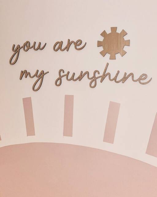 You Are My Sunshine Nursery Wall Words, Wooden Quote - image 1