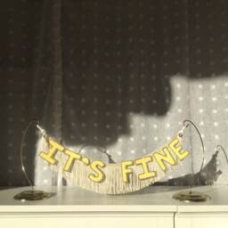 It's Fine Fringe Banner - Letter Banner Garland, Wall Hanging, Text Banner, Affirmation Home Decor, Dorm Art - thumbnail 2
