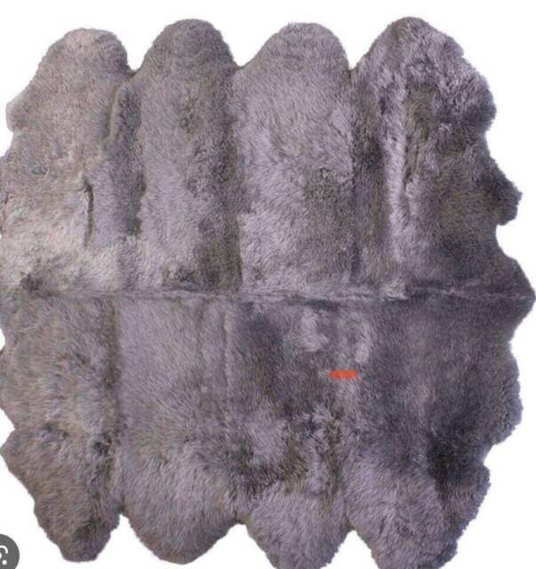 Huge Sheepskin Rug . 8 Skin Warm Grey, , Soft Mid Grey Luxury Rug, Genuine Sofa Cover, Bed Cover , Large - image 1