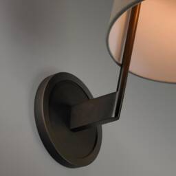 Bronze Linen Shade Wall Sconce - Modern Transitional Lighting - thumbnail 2