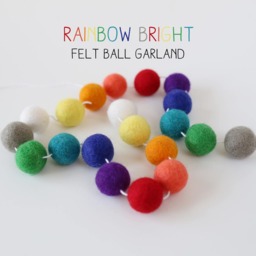 Rainbow Garland - Felt Ball Wool Classroom Decor Pom Pom Baby Room Shower - thumbnail 2
