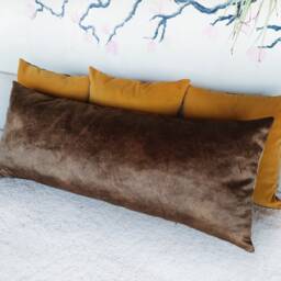 striped Velvet Lumbar Pillow Cover Autumn Decor - thumbnail 4