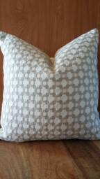 Designer F Schumacher Betwixt Stone White Beige Greige Neutral Geometric Small Scale Lumbar Euro Pillow Cover Cushion Toss Modern Luxe